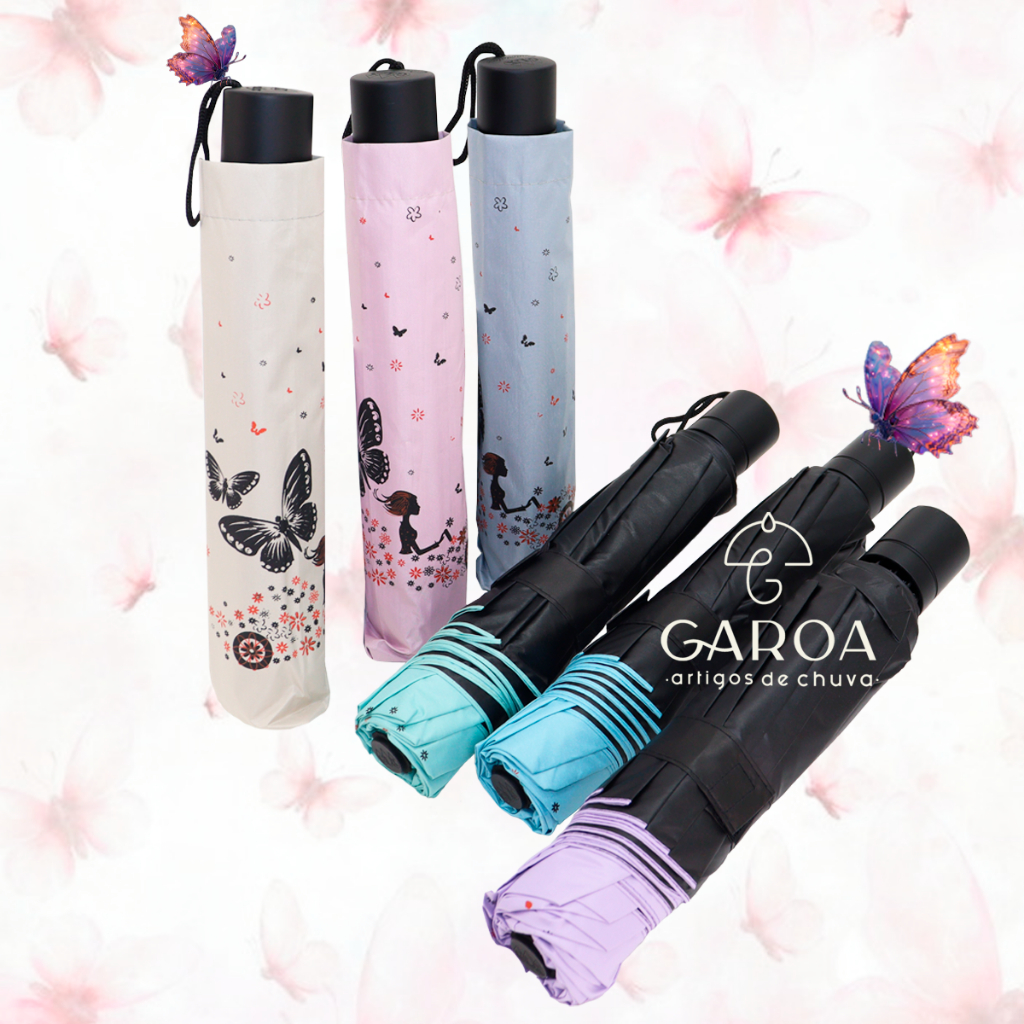 Guarda Chuva Grande Com Proteção Solar Reforçado Contra Vento Cabe Na Bolsa Estampado Colo...