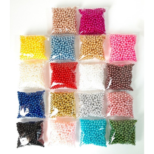 Pérola Interia 6mm Abs Furo Passante 15 cores  1.500 pçs Artesanato Em Geral em Oferta na Shopee