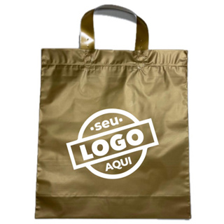 Sacola Alça Fita 30x45. 100/250/500 und. Personalizada COM O SEU LOGO em Oferta na Shopee