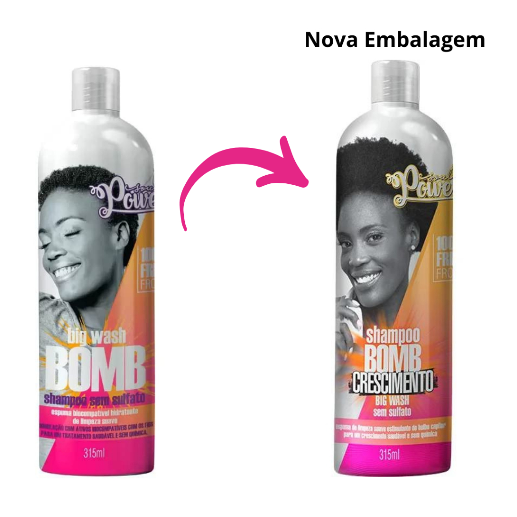 Soul Power Shampoo Para Cachos Sem Sulfato Big Wash Bomb 315ml
