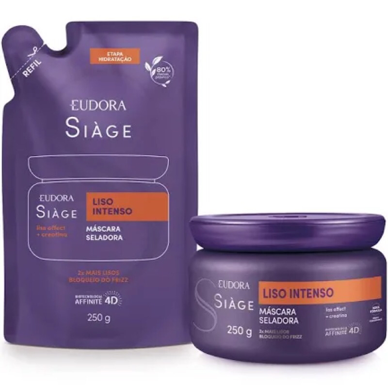 Siàge Liso Intenso: Máscara Capilar 250g + Refil Máscara Capilar 250g