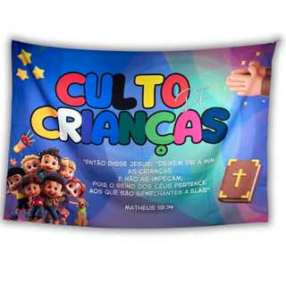 Bandeira Painel para culto de crianças 150  x 100 em Oferta na Shopee