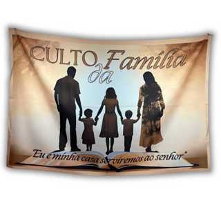 Bandeira Painel Culto da Família grande 150x 100 em Oferta na Shopee