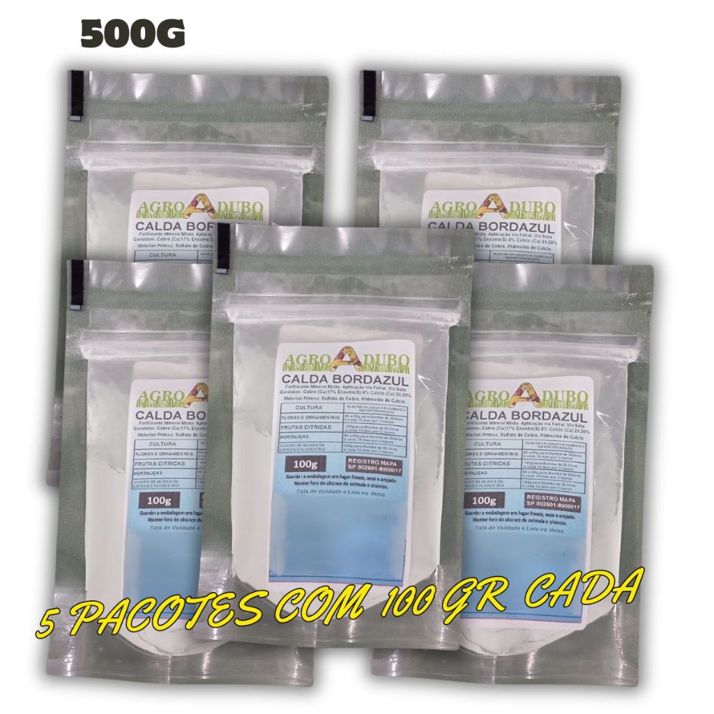 Calda Bordalesa Pacote 500g Foliar Calcio + Cobre em Oferta na Shopee