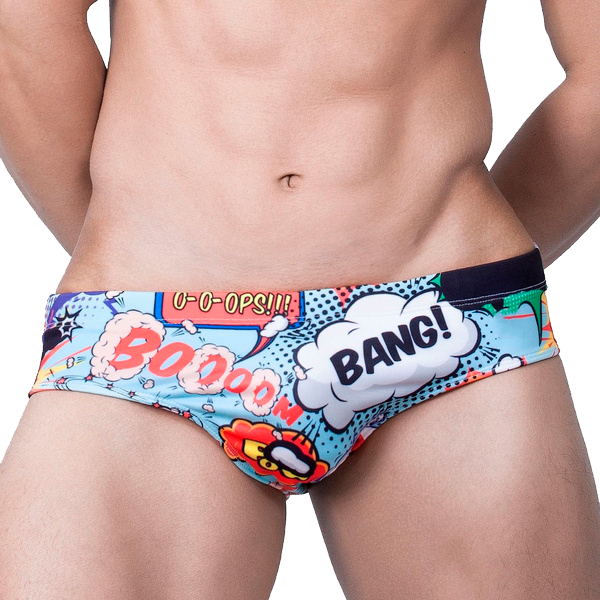 Sunga Masculina Adulto Boxer ou Slim Cavada Estampa BANG BOOM OPSS do EPP ao GG Com Proteção Solar