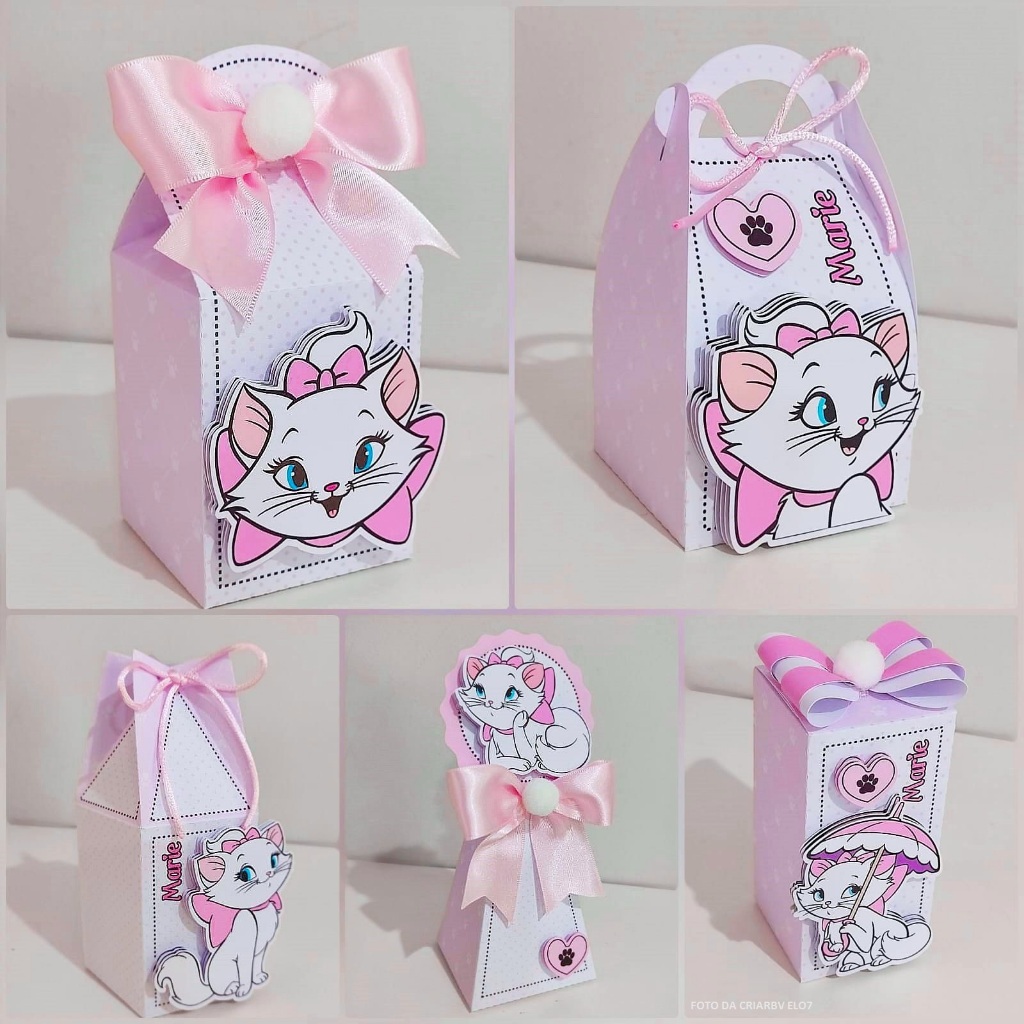 Caixas Personalizadas Gata Marie  – Lembrancinha / Aniversário