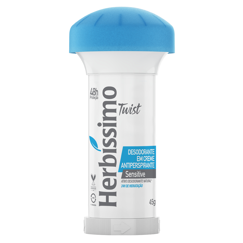 Desodorante em Creme Antitranspirante Herbissimo Twist Sensitive 45g