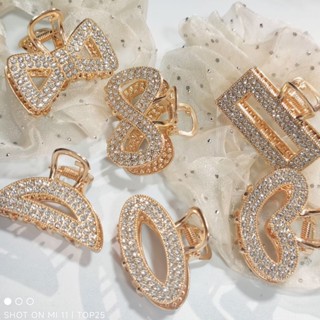 KIT 01/03/06 Clipe de metal requintado brilhante diamante clipe de cabelo pequeno clipe 4cm em Oferta na Shopee