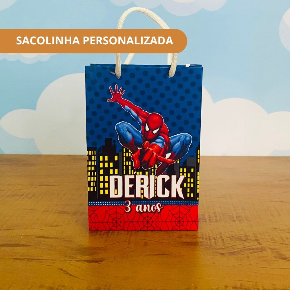 Sacolinha Personalizada HOMEM ARANHA - JÁ VAI MONTADA
