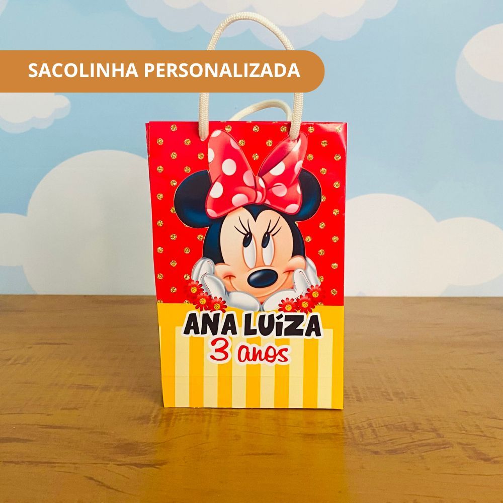 Sacolinha Personalizada MINNIE - JÁ VAI MONTADA