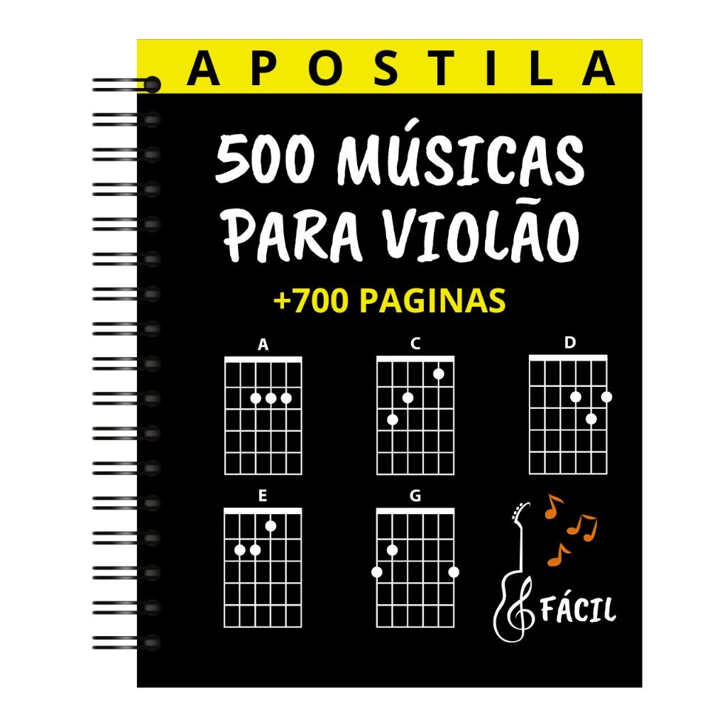 Apostila Cifras Para Violão Iniciante – 500 Músicas  +700 Páginas em Oferta na Shopee