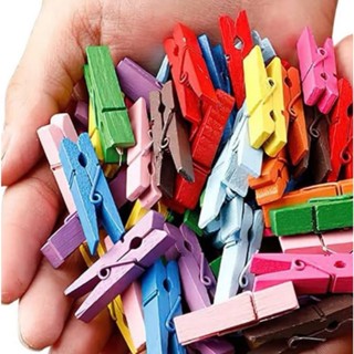 40 Mini Prendedor Para Fotos Pregador Prendedor Colorido 3,5 Cm, Madeira Varal De Foto Mural Drinks em Oferta na Shopee