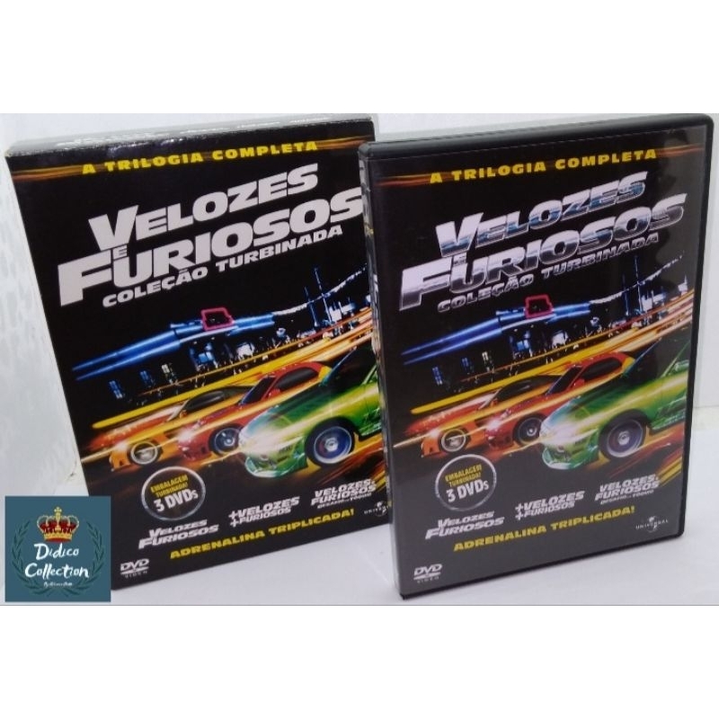 Box DVD Velozes e Furiosos - Coleção Turbinada - A Trilogia Completa - 3 Discos - Original