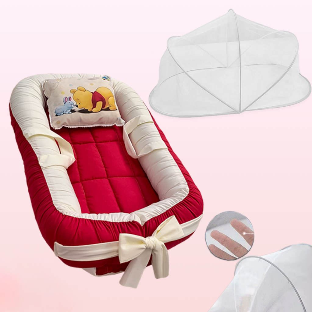 Ninho Redutor de Berço com Laço, Zíper, Regulagem e Mosquiteiro em Oferta na Shopee