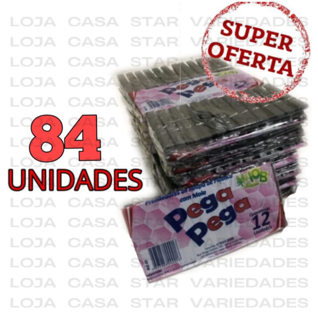 KIT 84 prendedor pregador plástico de roupa super resistente