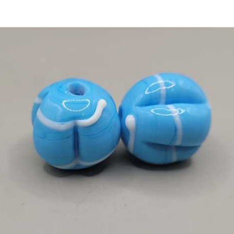 Kit C/ 3 ou 7  Unidades Firma De Murano Pitanga Turquesa/Branco