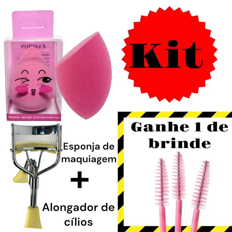 KIT CURVEX + ESPONJA DE MAQUIAGEM COM BRINDE PARA MAKE ! brinde escovinha de cílios / sobrancelha