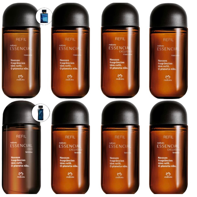 Refil Perfume Masculino e Perfume Feminino Natura Essencial Várias Fragrâncias 100ml