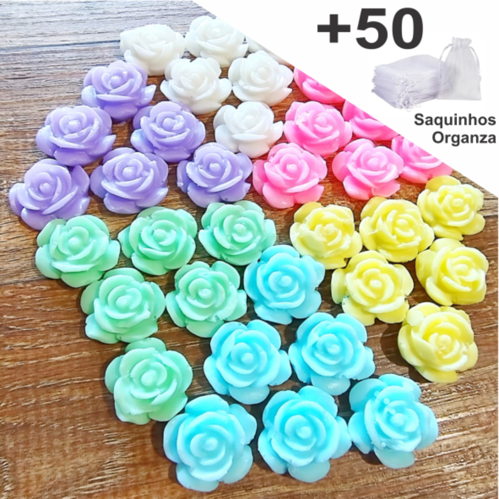 100 Mini Sabonetes Rosinhas / Flores Lembrancinhas Perfumadas - Varias Cores Disponivel a Pronta entrega