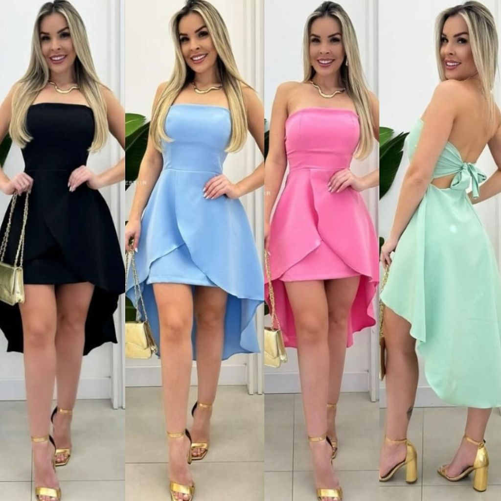 vestido tomara que caia en novidade e lançamento em Oferta na Shopee