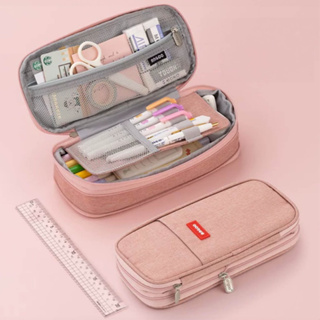 Estojo De Lápis De Tecido De Grande Capacidade Camada /Double Sided Pen Bag Pencil Case/Escolar em Oferta na Shopee