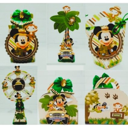 MICKEY SAFARI MIQUEI SAFARI CAIXAS PERSONALIZADAS LEMBRANCINHAS