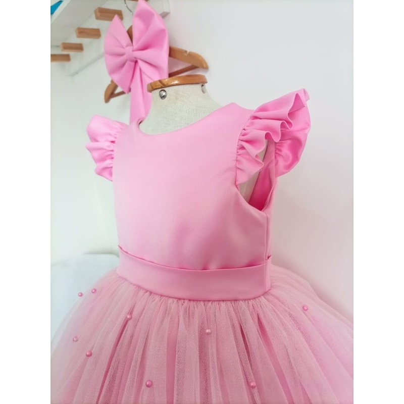 vestido aniversário, formatura,Minie rosa, rosa bebê.
