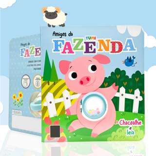 Livro Infantil Bebê Amigos da Fazenda Chacoalhe e Leia Capa Dura Premium C/ Chocalho em Oferta na Shopee