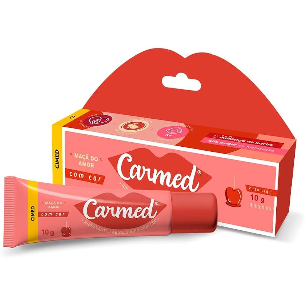 Carmed Maçã Do Amor Hidratante Labial Efeito Gloss 10g Bff Beijinho Bff Rosa Glitter Fini Bananas