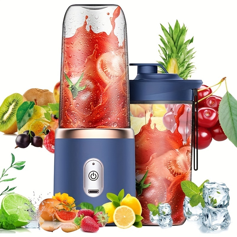 Imagem 400ML 6 Lâminas Espremedor Elétrico Mini Liquidificador Portátil De Suco De Alimentos Misturador Leite Smoothie