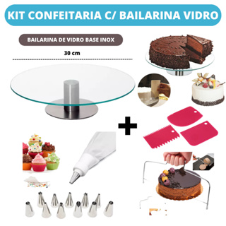 Kit Confeitaria Bailarina De Vidro Nivelador Bico de Confeitar Espátula Raspadora Profissional em Oferta na Shopee