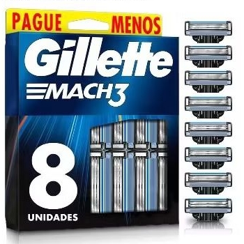 Gillette Mach3 - Carga para Aparelho de Barbear, Leve 8 Pague 6 
