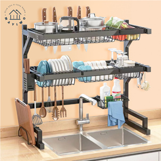 Prateleira para pratos de cozinha 65CM Prateleiras de 2/3 camadas Armazenamento | Prateleiras em Oferta na Shopee