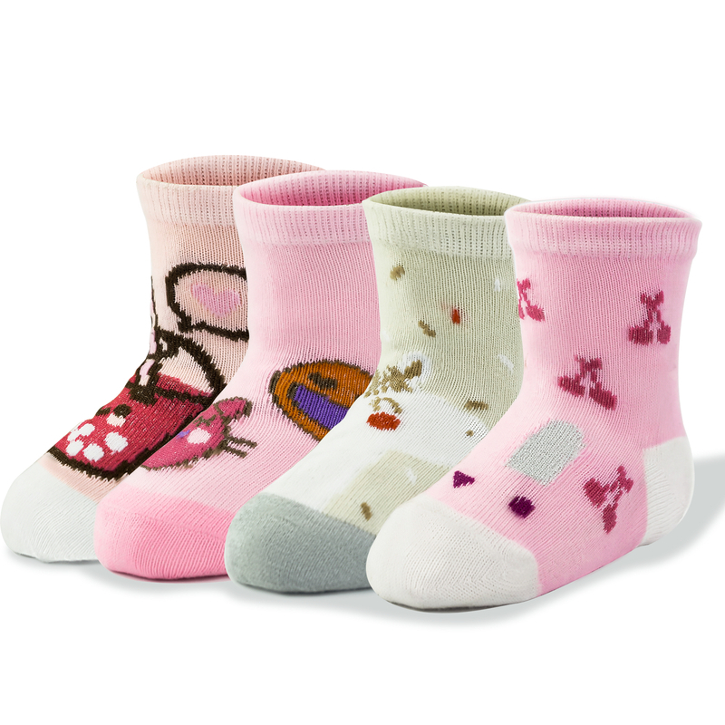 Kit 12 pares de meias Feminino para recém nascidos e bebê menina com antiderrapante