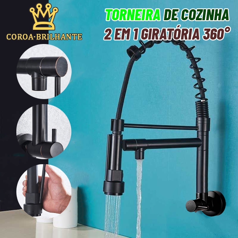Torneira  Cozinha Gourmet  Com Mesa Removível/Pulverizador De Parede