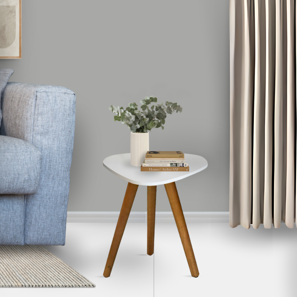 Mesinha Lateral Canto de Sala Pe Palito Retro Decorativa Tampo Orgânico