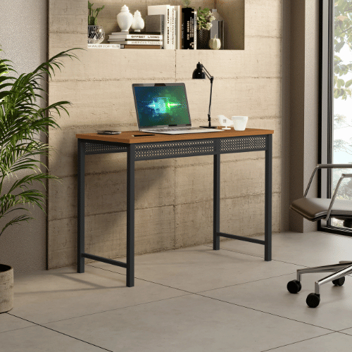 Mesa Escrivaninha Estilo Industrial com Carregador Wireless Embutido Carregador por Indução