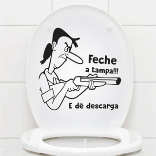 Adesivo Decorativo Tampa Vaso Sanitário Feche a Tampa Meanny Ranhenta em Oferta na Shopee