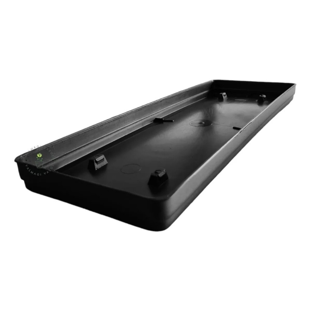 4 Pratos Para Jardineiras Floreiras De 42 Cm Cor Preto