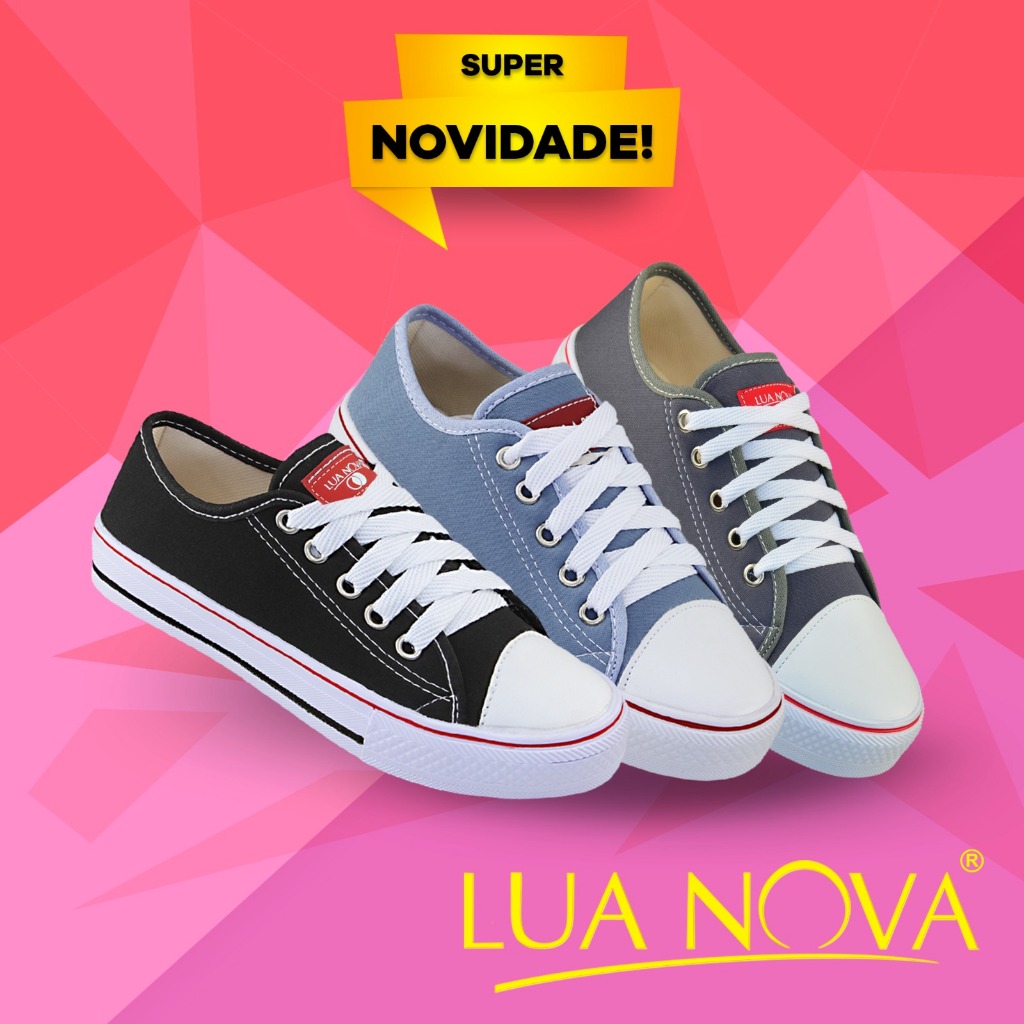 Tênis Feminino Adulto Cano Baixo Star Promoção Confortável Lua Nova  Dia a Dia