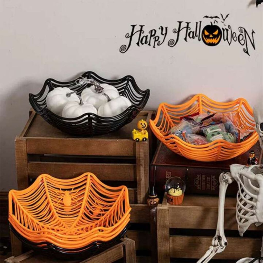 Detalhes do Kit Cesto de Halloween Decoração de Festa Halloween Surpresa Cestos Decoração Mesa Festa Porta Doces