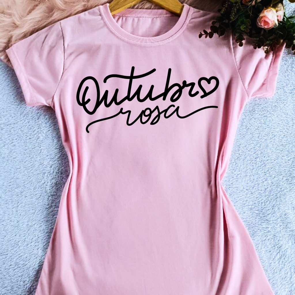T shirt camiseta blusa camisa campanha outubro rosa moda feminina várias estampas feminina — imagem 2 de 2