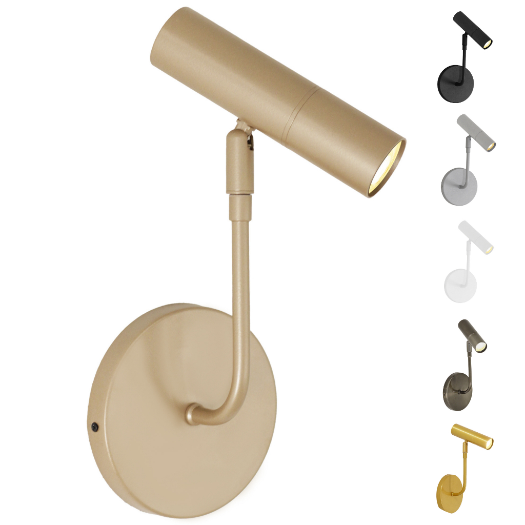 Arandela Luminária Parede Spot Articulado Móvel Leitura Cama Quarto GU10 MR11 - Várias Cores em Oferta na Shopee