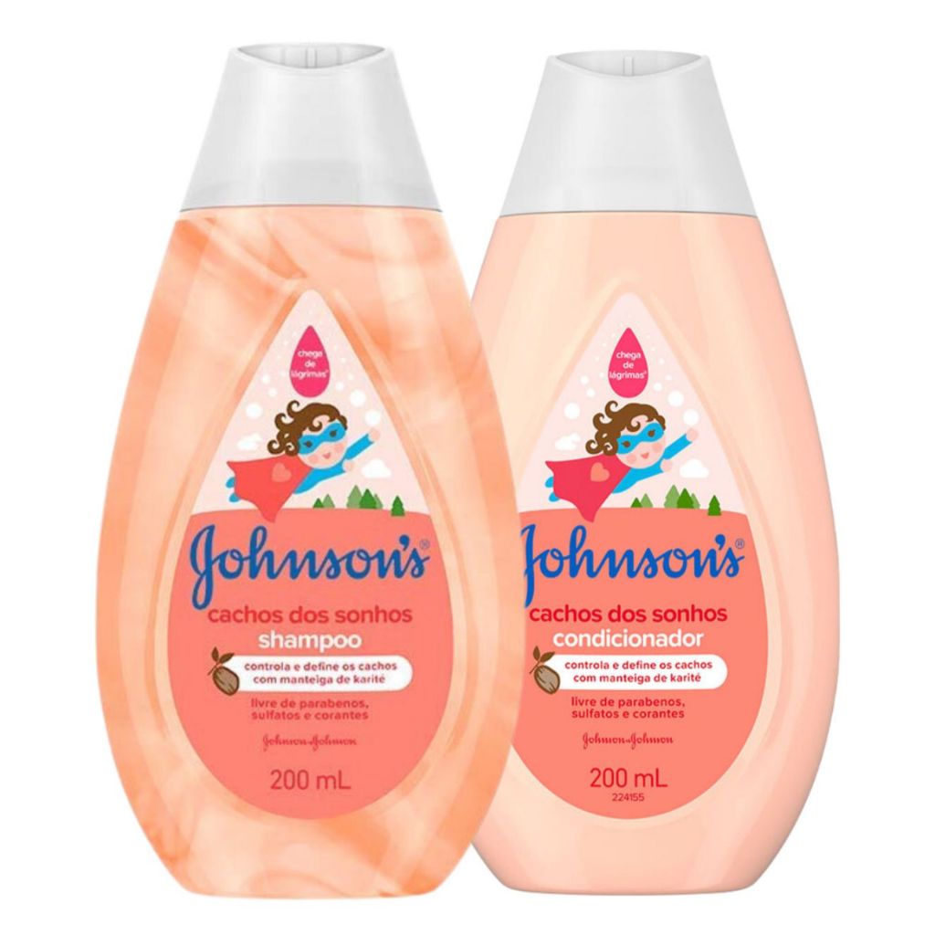 Kit Shampoo e Condicionador Johnson´s Kids Cachos dos Sonhos 200ml em Oferta na Shopee