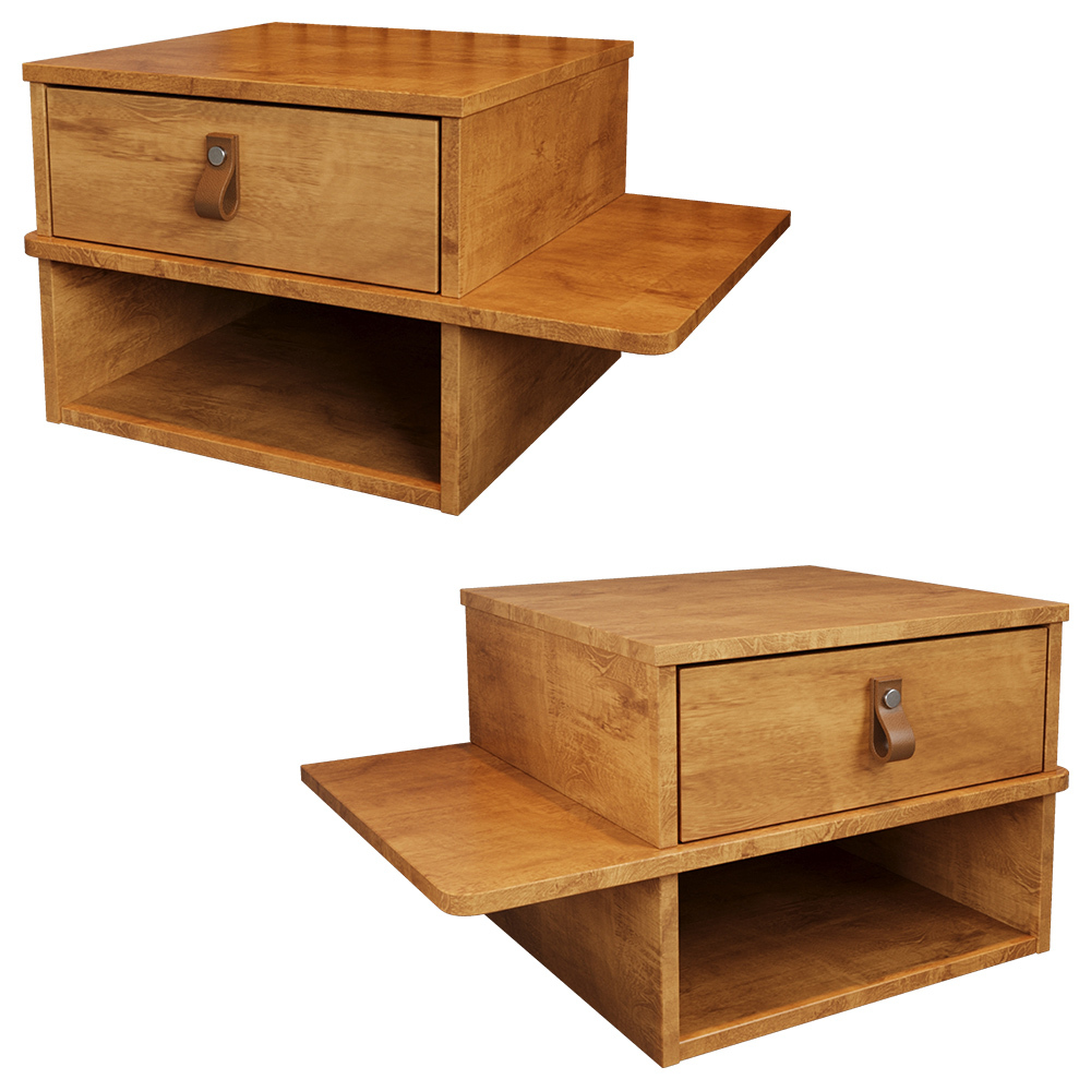 Conjunto 2 Mesas de Cabeceira Basco com 1 Gaveta em Oferta na Shopee