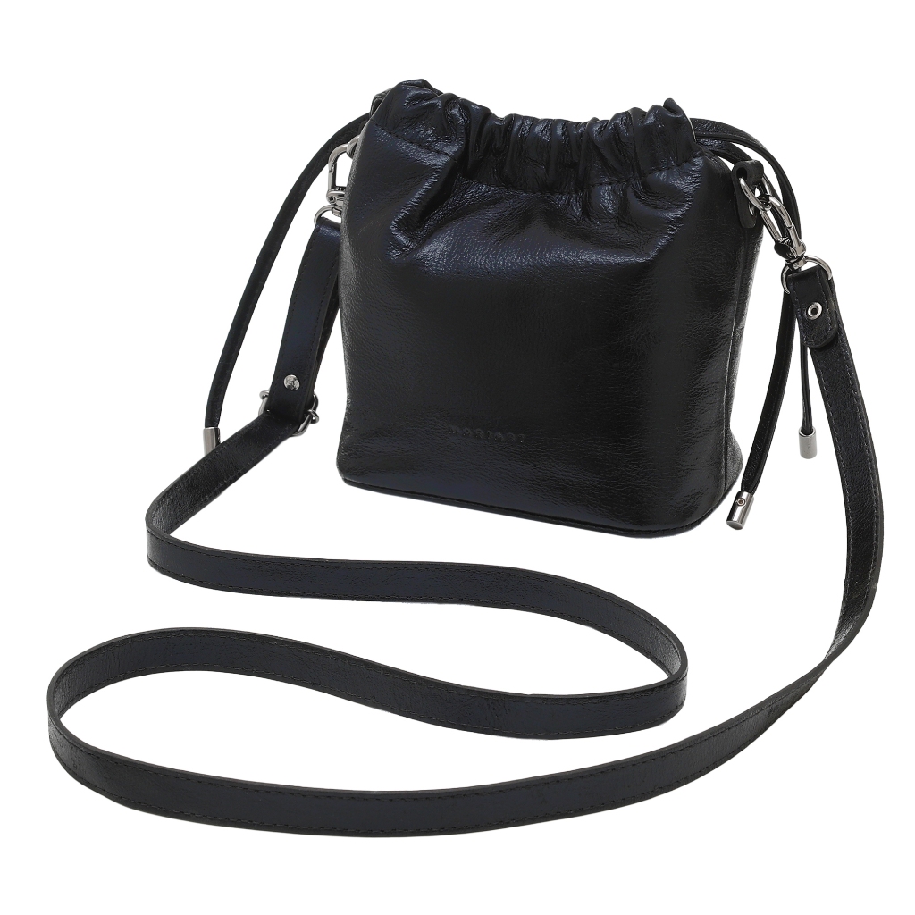 Bolsa Feminina Transversal de Couro Bovino Legítimo Metalizado Mariart Mini Cravo