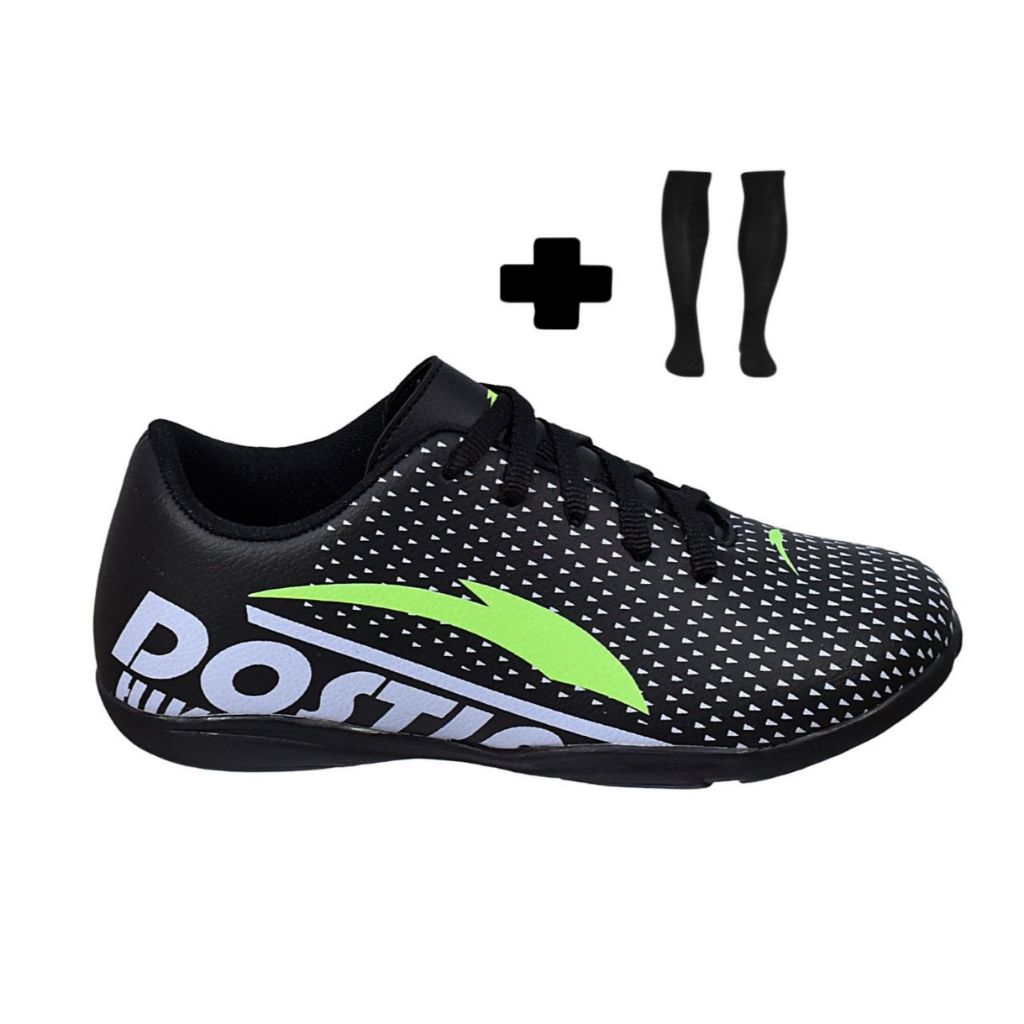 Chuteira Futsal Infantil Bebe Juvenil 18 ao 33 + Meião