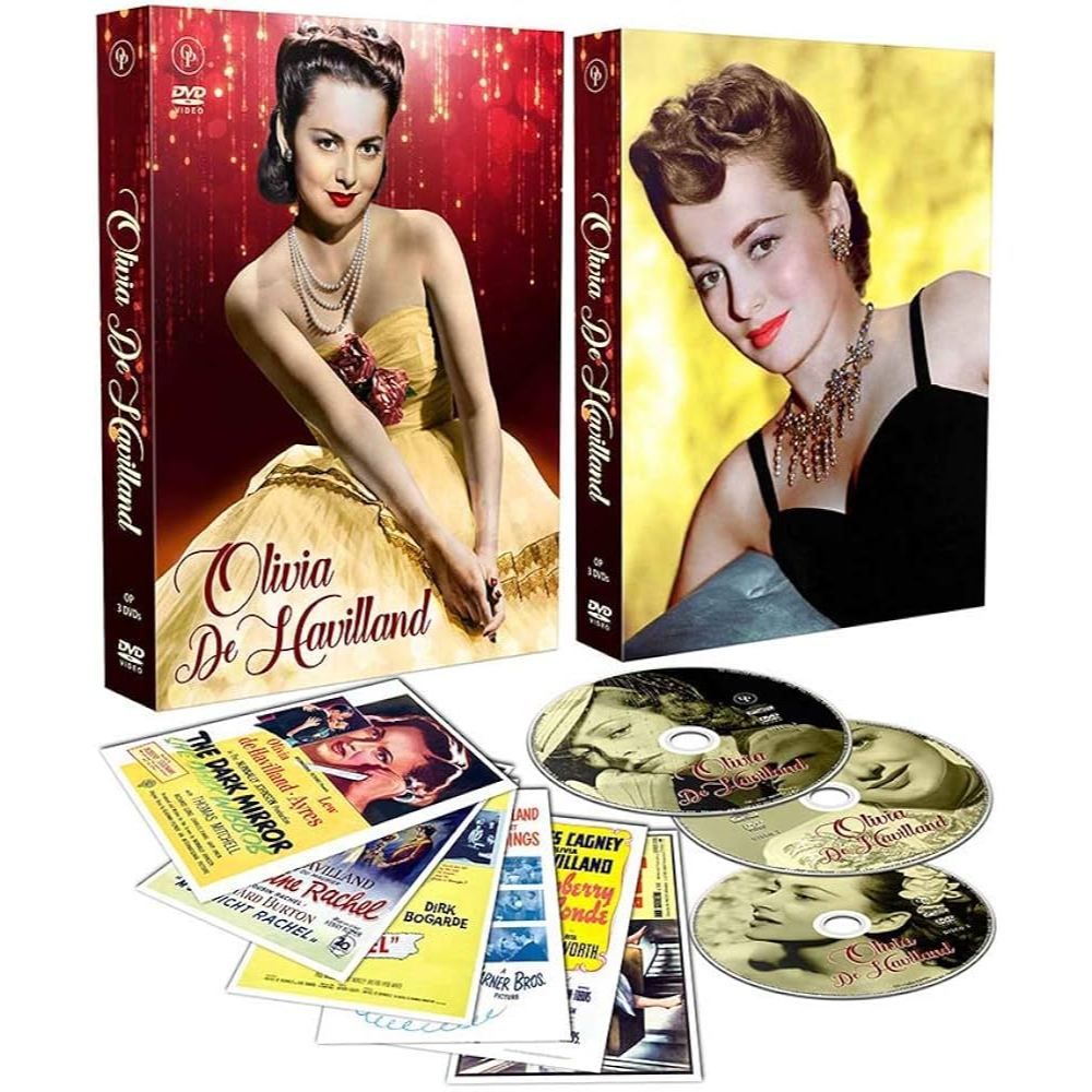 DVD BOX Olivia de Havilland LACRADO [com 3 DVD’s] Edição limitada com 6 cards e pôster especial da atriz!