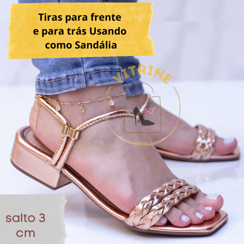 Sandália Feminina Salto Bloco Medio