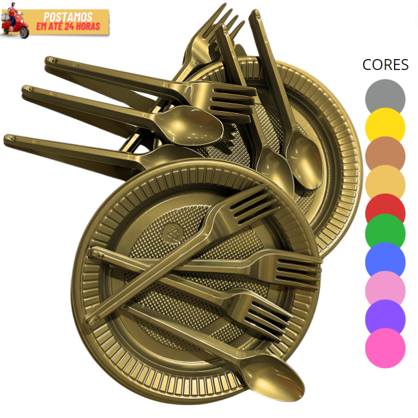 Kit Descartáveis Churrasco Festa de Aniversário Econômico 50 Pessoas - Cores PEROLIZADAS ou comuns em Oferta na Shopee